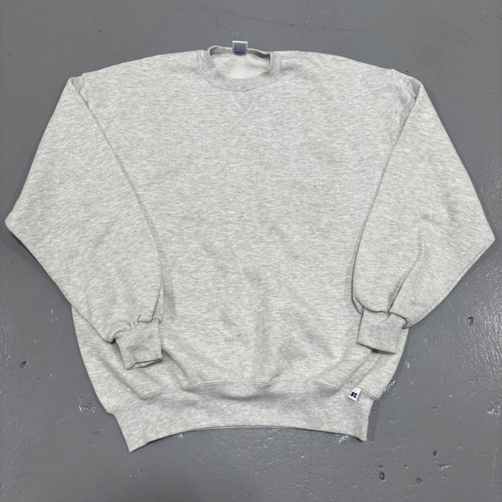 Vintage Russell Athletic Sweatshirt XL Gray Made in USA Crewneck V-Stitch
